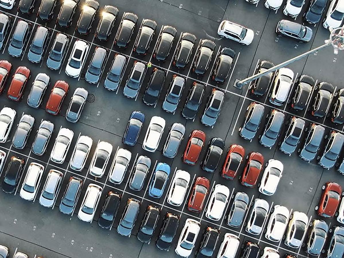 cars in parking lot