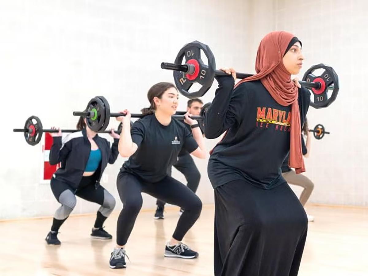 people working out at gym