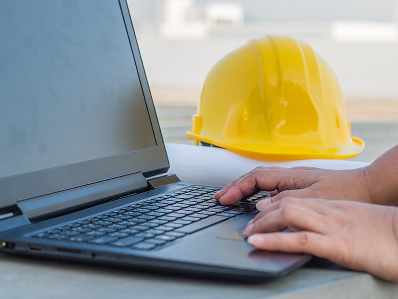 Photo: Laptop and Hardhat